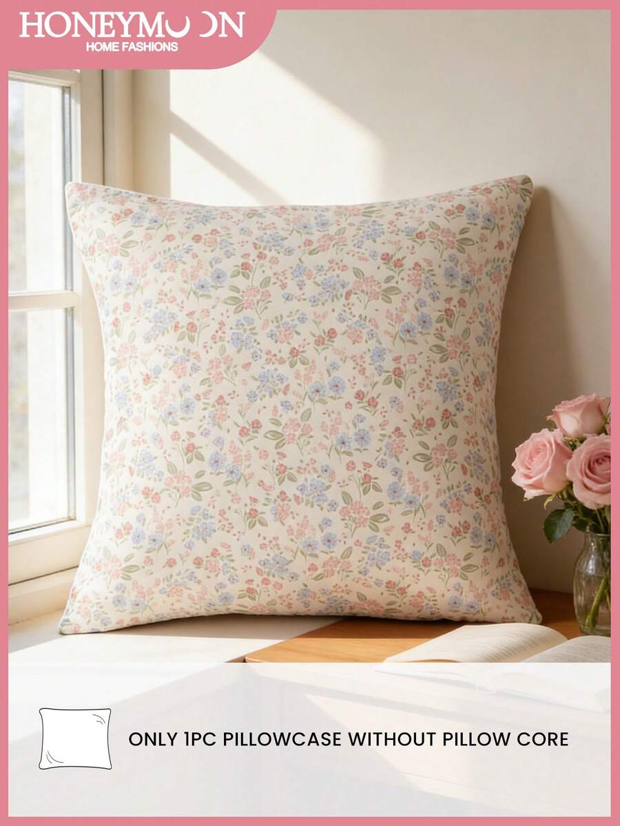 1 vỏ gối in hình hoa sen, mềm mại và thoải mái, kiểu đóng mở dạng phong bì, thích hợp trang trí nhà cửa, ghế sofa, phòng ngủ, ký túc xá, có thể giặt máy (không bao gồm ruột gối) - Nhiều màu - Xem 1