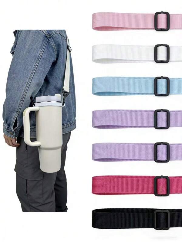 1 pieza Asa de correa para botella de agua, adecuada para tazas IceFlow, tumblers, soporte de correa para hombro para botellas de agua, correa portadora de tumblers, accesorios para tazas, compatible con