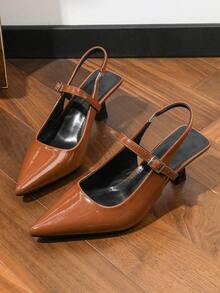 Women's High Heel Pumps, Elegant Business Commute Shoes - Brown - View 5