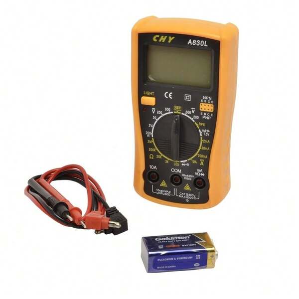 OISE ART STORE Tester Multimetro Digitale Lcd Con Puntali Professionale Ampere A830l -