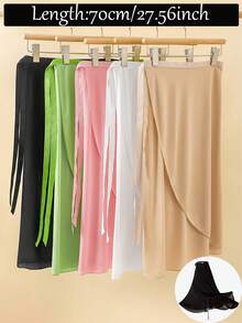 70cm Women's Ballet Tutu Skirt, Adult One-Piece Tutu Skirt With Lace Tie, Wrap Around Skirt For Yoga, Latin Dance Training. Dance Teacher Uniform. Women's One-Piece Dance Skirt With Belt, Wrap Around And Slim Fit For Fitness Yoga. Women's Wrap Around Skirt Fitness Yoga Series, Running Wrap Around Skirt. - Multicolor - View 2