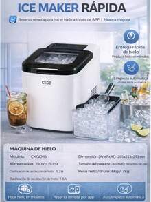 ce Maker Ckgo Inteligente | Maquina Para Hacer Hielo Rapida 9 min - verde menta - Ver 4