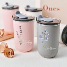 1PC Personalized Bridesmaids Gifts Floral Wine Glasses With Lids,Wedding Gifts, Wedding Souvenirs, Valentine's Day Gifts,Party Favors, Custom Gifts For Wedding Anniversary, Bridesmaid Gifts Flute - Multicolor - View 5