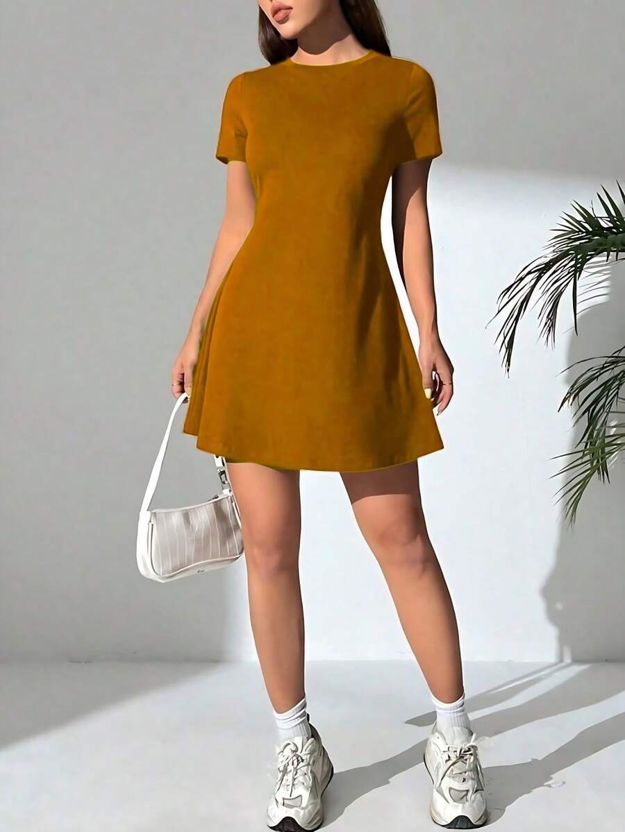 Vestido Corto De Mujer Comodo y Sexy Ligero y De Calidad Colores Solidos