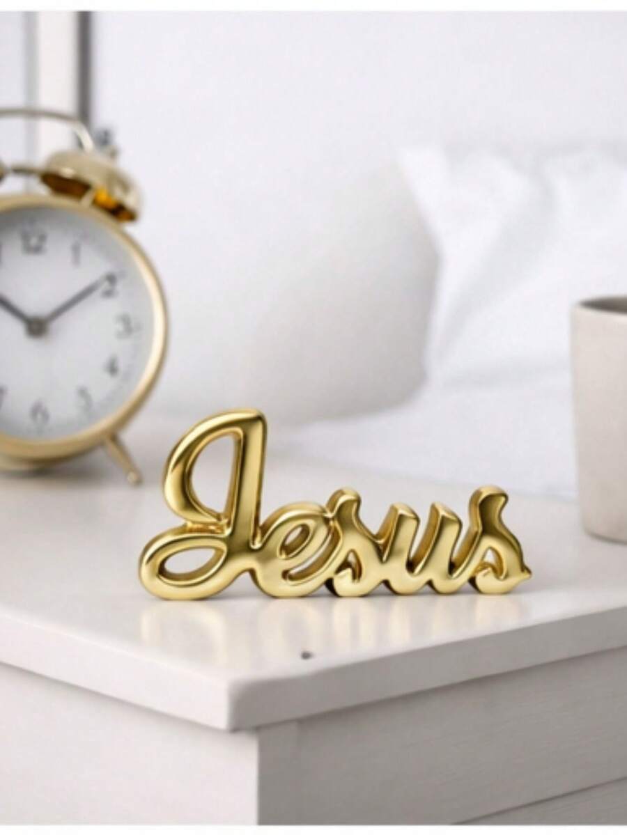 Decorative Porcelain Ornament With Word Design For Interior Decoration - Jesus - View 1