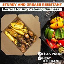 50/30/10个装 48盎司外卖盒，牛皮纸一次性午餐盒，食品容器，可微波炉加热，防漏防油，适用于餐厅、餐饮服务、野餐和派对 - 彩色 - 查看 4