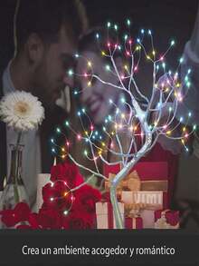 Lámpara De Noche Árbol Bonsái De 108 Luz Led Con Botón Táctil Decoración Interior y Mesa - Multicolor - Ver 4