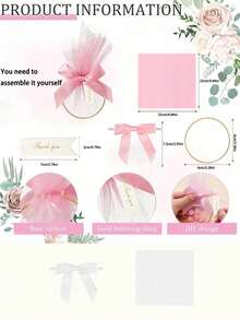 40/4 قطعة هدايا صغيرة للزفاف، أكياس هدايا شفافة باللون الأبيض/الوردي لمعطيات الزفاف، الحلوى، البسكويت، حفلات المناسبات، ديكور مركزي على الطاولة، مناسبة للأعراس وأحتفالات الزفاف والحفلات المتخصصة - متعدد الألوان - مشاهدة 3