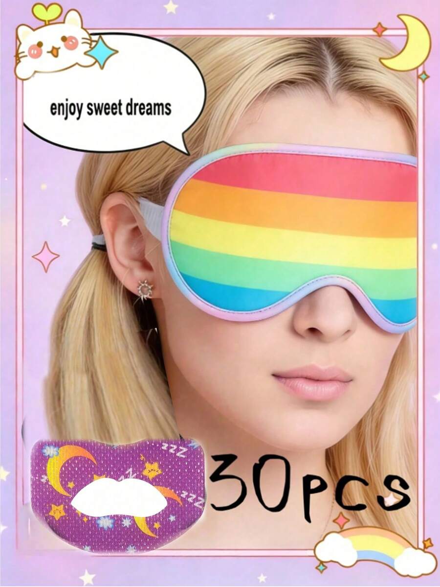 30pcs Sleep Patch, Skin-Friendly Tape, Breathable & Comfortable Tape, Unisex Breathable Tape, High-Quality Tape, Painless Removal, Low Allergenicity, Latex-Free, Gentle On Skin, Strong Adhesive, Painless Removal, Non-Woven Fabric Material, Breathable, Skin-Friendly. - Multicolor - View 1