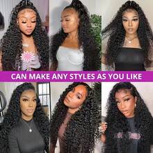 32英寸 5x5 13*4 蕾丝前假发，直发混色蕾丝前假发，13x4 高清透明蕾丝前假发，13x4 黑色自然蕾丝前假发（女士款），预先拔毛并带有婴儿发，200% 密度 - 自然色&黑色系 - 查看 9