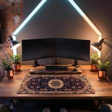 1pc Mouse Pad | Rug Mouse Mat | Water Resistant Desk Mat | Gift For Gamers | Cute Desk Mat | Persian Rug Design Desk Mat - Mouse Pad - View 5