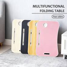 Ultra-Large Portable Laptop Bed Table-Multifunctional Tray Holder With Cup Holder Ideal For Eating, Reading, Writing, Sofa In Bed, Stable Floor, Durable, Foldable - Yellow Wood Color - View 3