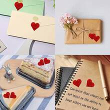 1 Roll/500pcs Pink Heart Stickers, 1 Inch Heart Shaped Paper Labels, Suitable For Valentine's Day, Wedding Anniversary, Invitation Envelopes, Water Bottle Packaging, Cute Stickers (500pcs Per Roll), Valentine's Day - Multicolor - View 6