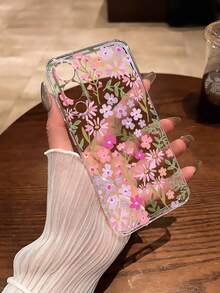 Flower Floral Pattern Transparent Fashionable Phone Case - Clear - View 5