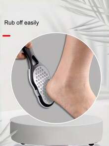 1pc Professional Stainless Steel Foot Scrubber - Splash-Proof Design, Durable Anti-Rust Handle, Essential Tool For Home SPA, Pedicure And Foot Care, Dual Coarse And Fine Sanding, Ergonomic Grip, Suitable As Graduation, Thanksgiving, Christmas Gift - Black - View 6