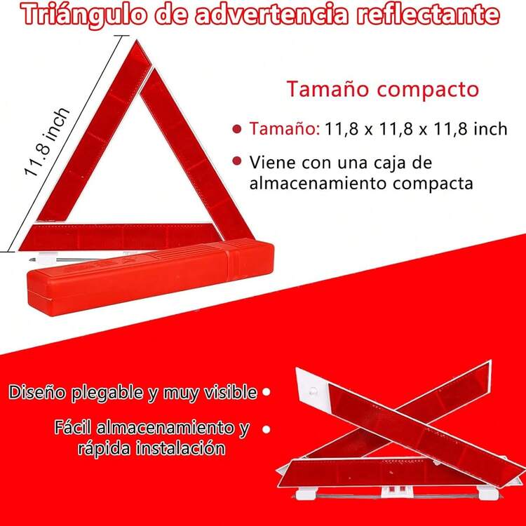 Car Emergency Kit, With Tire Repair Nails, Battery Jumper Cable, Car Safety Hammers, Car Emergency Triangle Etc. - A - Xem 6