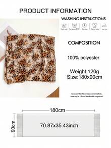 1条新款豹纹印花围巾，防晒围巾，沙滩围巾，女士沙滩度假披肩，防风拍照围巾，为您的造型增添亮点，也是一份节日礼物。 - 圍巾 - 查看 2