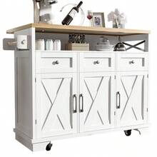 Storage Islands & Carts - White + MDF + Metal - View 10