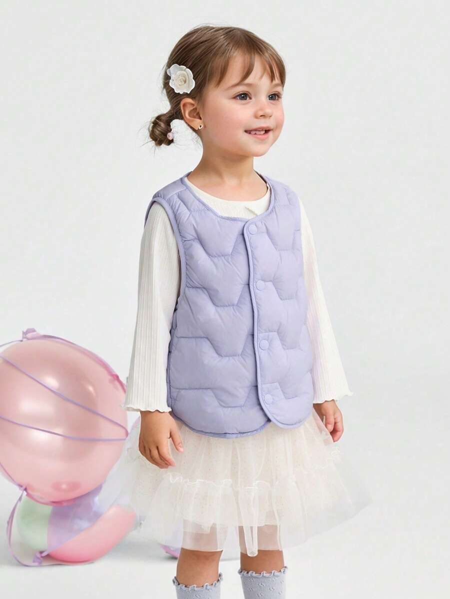 Balabala 2025冬季女童轻薄羽绒背心，防水保暖 - 風信紫 - 查看 1