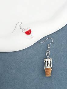1 Pair Acrylic Bottle Opener & Wine Glass Earrings, Suitable For Celebration, Party, New Year, Birthday/Anniversary - Multicolor - View 5