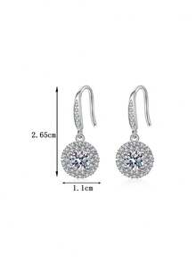 BLOVEMEE Bộ 2 bông tai bạc 925 cao cấp, tinh tế, đính 2 viên đá Moissanite 0.5 carat, thích hợp cho nữ giới đeo hàng ngày, dự tiệc, đi nghỉ mát, làm quà tặng Ngày của Mẹ, Giáng sinh, kỷ niệm ngày cưới, sinh nhật. - Bạc - Xem 4