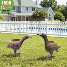 Estátua de Metal de Pato Estilo Vintage para Jardim Externo - Escultura de Jardim Artesanal para Primavera, Verão, Fazenda, Pátio, Quintal, Varanda e Decoração de Beira de Piscina - Presente Único para Dia das Mães, Casamento, Inauguração, Halloween e Natal - Animal - Visão 11