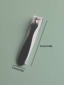 1pc Large Size Stainless Steel Nail Clipper, Flat Edge Nail Trimmer Tool For Finger And Toenails - Multicolor - View 3