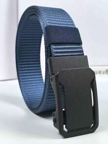 1pc Men's Simple Versatile Belt, Suitable For Pants - Black - View 6