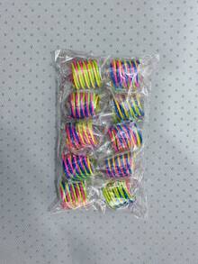 4个/20个/40个猫弹簧玩具，室内互动螺旋玩具，彩色塑料弹簧，适合小猫追逐、拍打和啃咬。 - 彩色 - 查看 11