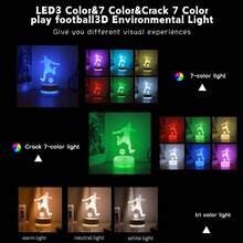 1pc Modern Style Football Multicolor Night Light, Suitable For Desktop Decoration Lamp In Various Room Types - Home Decor, Adding Holiday Atmosphere, Perfect Gift Choice For Birthday Party And Festivals, Interesting Design, Football Fan Gift, Compact Design, Decorative Lamp, Ambient Lighting, Room Decor - Play Soccer - View 4
