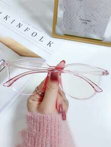 1副男女通用方形亚克力经典时尚光学眼镜，适合日常佩戴 - 彩色 - 查看 2