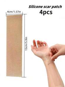 4片装硅胶疤痕遮盖胶带，适用于敏感肌肤。温和、可水洗、可重复使用、柔软、透气、防水，有效遮盖疤痕。 - 彩色 - 查看 13