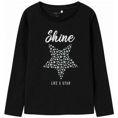 Name It Long-Sleeve T-Shirt 13236063-BLACK For Girls In Color Black