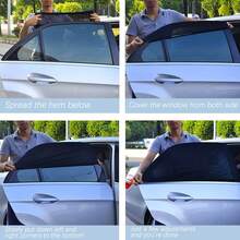 2 Pack Car Window Shades - Highly Elastic Universal Car Side Window Cover, Breathable Mesh Camping Car Sun Shade For Reduce UV Rays, Car Screen Mosquito Net Privacy Protection (Rear) - Phía sau/2 chiếc - Xem 6