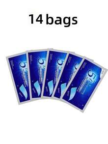 Tiras blanqueadoras de dientes, cuidado de la higiene oral, tiras blanqueadoras elásticas de doble cara, pastillas blanqueadoras, blanqueamiento de dientes en casa, kit de blanqueamiento, contiene xilitol, elimina manchas amarillas, manchas de café y vino tinto, regalo para el hogar y viaje Pasta de dientes - Azul - Ver 15