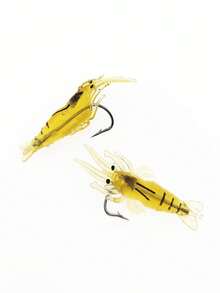 10pcs 4cm 1.3g Fishing Soft Lure Baits With Hooks, Yellow Silicone Lures For Bass, Perch, Crappie - Yellow - View 4