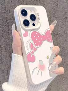 SANRIO Pink Bow Kitty Cat Compatible With Apple 17 Pro Max Phone Case, Cute Girly 16/17, Minimalist 15 Pro, Cartoon 14 Plus, Shockproof 13, Creative 12/11 Protective Cover - Multicolor - View 2