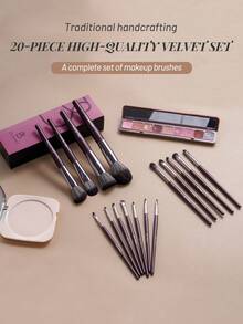 BS-MALL 20pcs High Quality Pearl Makeup Brush Set, Professional Makeup Tools Makeup Artist Eyeshadow Brush, Foundation Brush, Blush Brush - Rust Brown - View 7