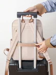 Anti-Theft Multi-Compartment Casual Nylon Backpack Women Purse; Can Hold A 15.6-Inch Business Laptop Backpack; Multi-Pocket Lightweight School Bag; Large-Capacity Travel Bag; Multi-Functional Book Bag - Multicolor - View 9