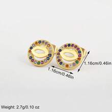 New Round Lip Shape Copper Inlaid Zirconia Stud Earrings For Women Gold Plated Compact Sexy Ear Jewelry Birthday Party Gifts - Colorful - View 4