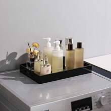 صينية شفافة من الأكريليك مع مقبض، 30 * 20 سم، مثالية لتقديم القهوة والمقبلات والإفطار وتنظيم أدراج المكياج على سطح المطبخ - متعدد الألوان - مشاهدة 5