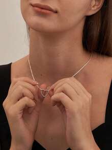 1 件精美项链吊坠，适合女性，可用于婚礼、订婚、周年纪念、派对、情人节等场合的珠宝首饰。 - 銀色 - 查看 5