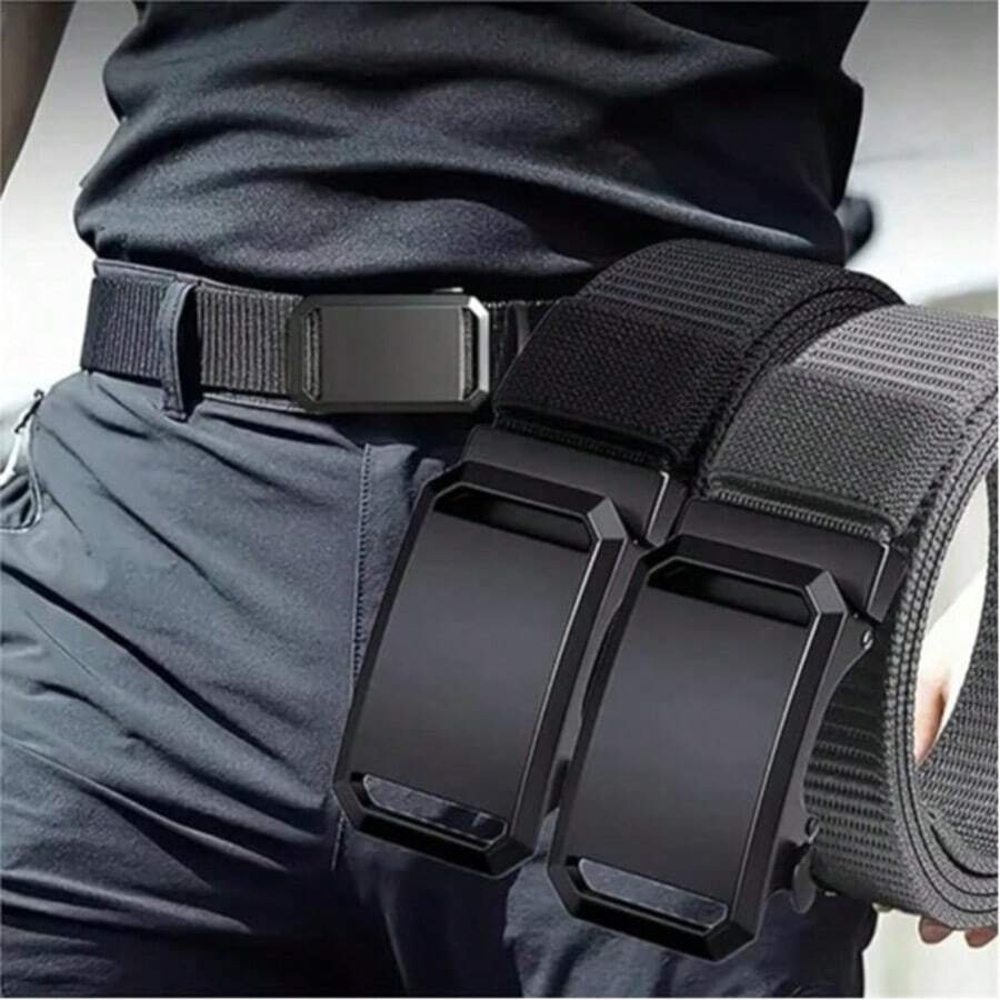Men's Ratchet Belt - Nylon Casual Belt With Quick Release Buckle, Suitable For Jeans Without Leaving Scratches, Fashion Belt - Multicolor - View 1