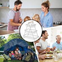 2-Tier / 3-Tier Convertible Fruit Basket Stand - Reinforced Detachable Metal Storage Rack With Wood Handle, Rustproof Ventilated Countertop Organizer For Fruits Vegetables Bread Snacks, Pantry Kitchen Gift Set For Home & Outdoor Picnic.Tiered Fruit Stand, Kitchen Counter Organizer, Pantry Storage Rack, Foldable Wire Basket, Rustproof Kitchen Rack, Ventilated Food Display, Detachable Shelf Organizer, Wood Handle Basket, Space Saving Kitchen, Gift For New Home - 白色 - 查看 10