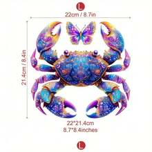 1pc/2pcs/3pcs Creative Mandala Pattern, Powerful Crab & Beautiful Butterfly Heat Press Prints, Suitable For Jacket, T-Shirt, Bag, Hat, Pillow Decoration - L+S - View 5