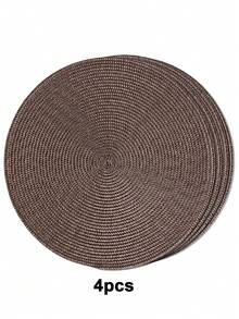 Miếng lót bàn tròn 12/15 inch bằng nhựa PP dệt, miếng lót ly 4.72 inch, nhiều màu sắc, chất liệu nhựa, có thể giặt, cách nhiệt, miếng lót bàn, miếng lót ly, miếng lót bình hoa, trang trí mặt bàn, phù hợp cho đám cưới, tiệc lễ hội, nhà hàng, nhà bếp, trang trí tiệc Giáng sinh và Năm mới - màu nâu - Xem 9