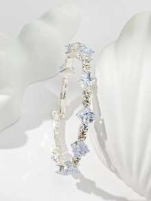 1件女士优雅简约方形钻石手镯，适合日常佩戴 - 彩色 - 查看 2