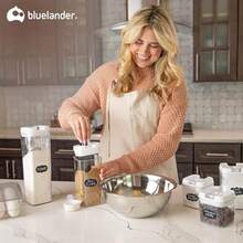 zxxBluelander uego de 7 Recientes ermeticos para Alimentos Organizacion de Cocina Alacena Sin BPA No Toxicos Etiqus de Identcacion Lavable 4 Tamaños mente b Blanco 7organizador de cocina - Blanco - Ver 6