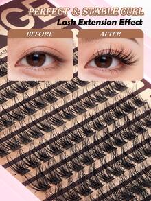 MAANGE 120pcs Cluster Lashes 8-16mm Wispy Individual Lashes Natural Look Lashes Fluffy Cluster Lash DIY Eyelash Extension Made From Premium Synthetic,Individual False Eyelashes, Eyelash Clusters, Individual False Eyelashes, False Eyelashes - Black - View 9