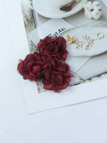1pc Elegant Floral Mesh Rose Brooch, Suitable For Women To Wear On Daily, Party, And Work Outfits - Shape - View 15